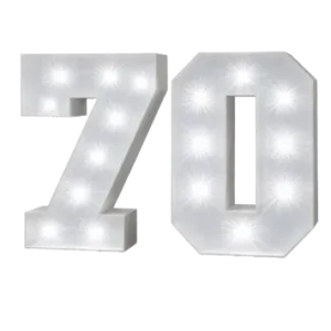 4ft Bold Light up Numbers (£35.00 each) Hire