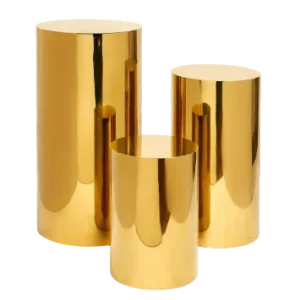 Set of 3 Cake Plinth (Gold) Hire