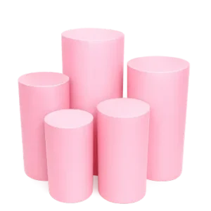 Set of 5 Cake Plinth (Pink) Hire