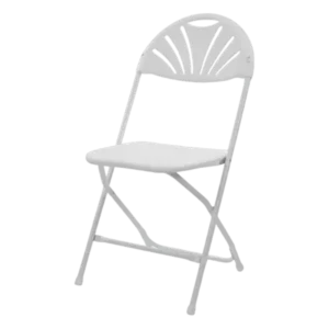White Fan Back Folding Chair Hire