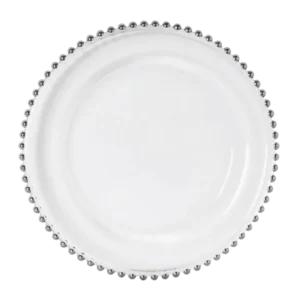Silver Beaded Glass Charger Plate Hire