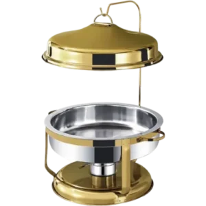 Gold Chafing Dish with Hanging Lid Hire