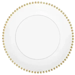 Gold Beaded Glass Charger Plate Hire